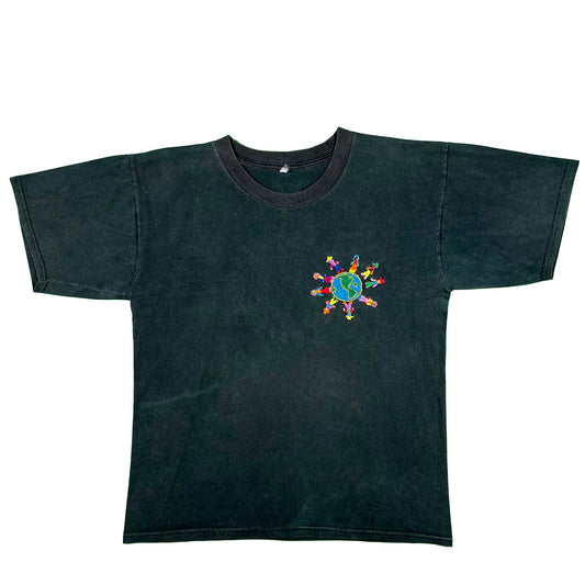 90s Hand Stitched World Love Tee- L