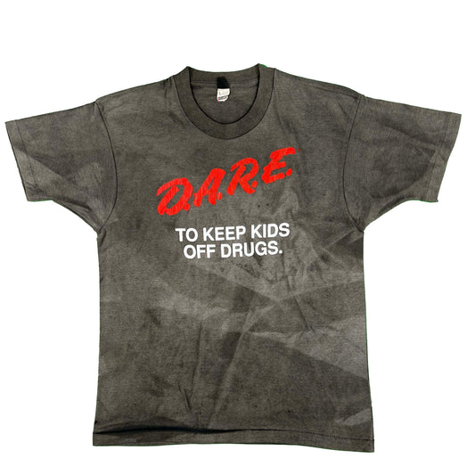 80s Super Sun Faded Black D.A.R.E. Tee- L