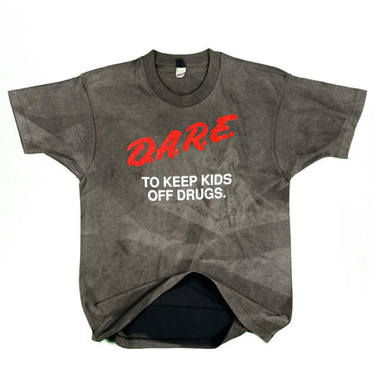 80s Super Sun Faded Black D.A.R.E. Tee- L