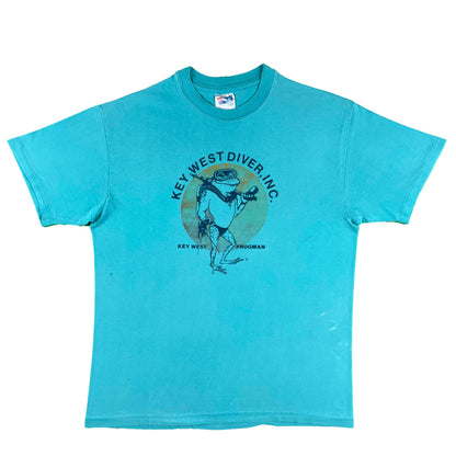 90s Key West Diver Inc. Scuba Frog Tee- L