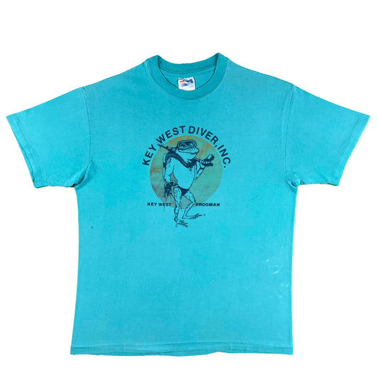90s Key West Diver Inc. Scuba Frog Tee- L