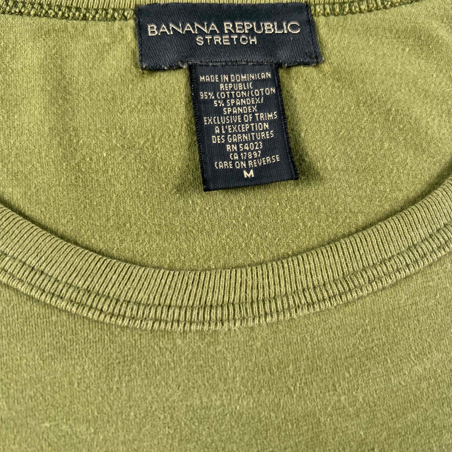 00s Olive Green Banana Republic Graphic Tee- M
