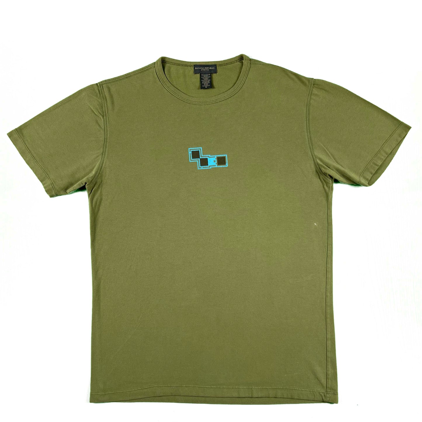 00s Olive Green Banana Republic Graphic Tee- M