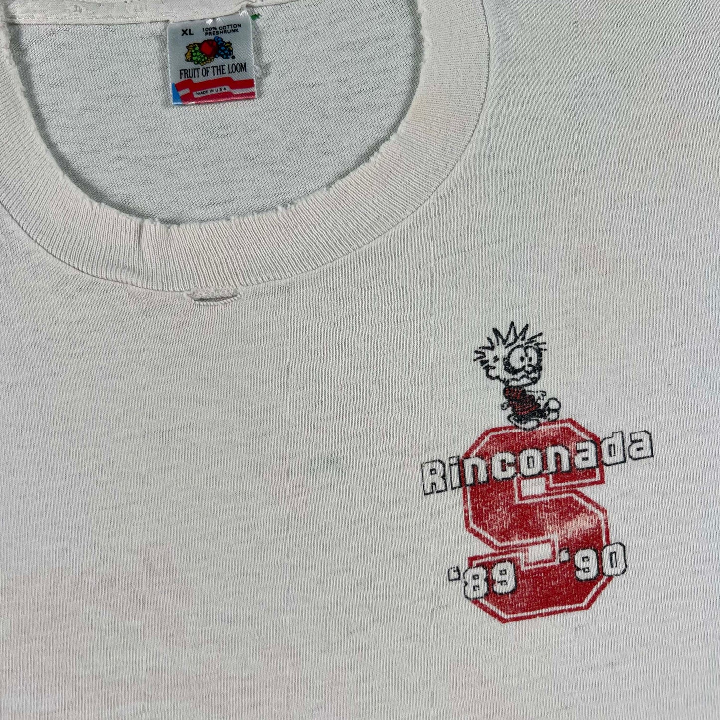 80s/90s Calvin & Hobbes Football Tee- XL