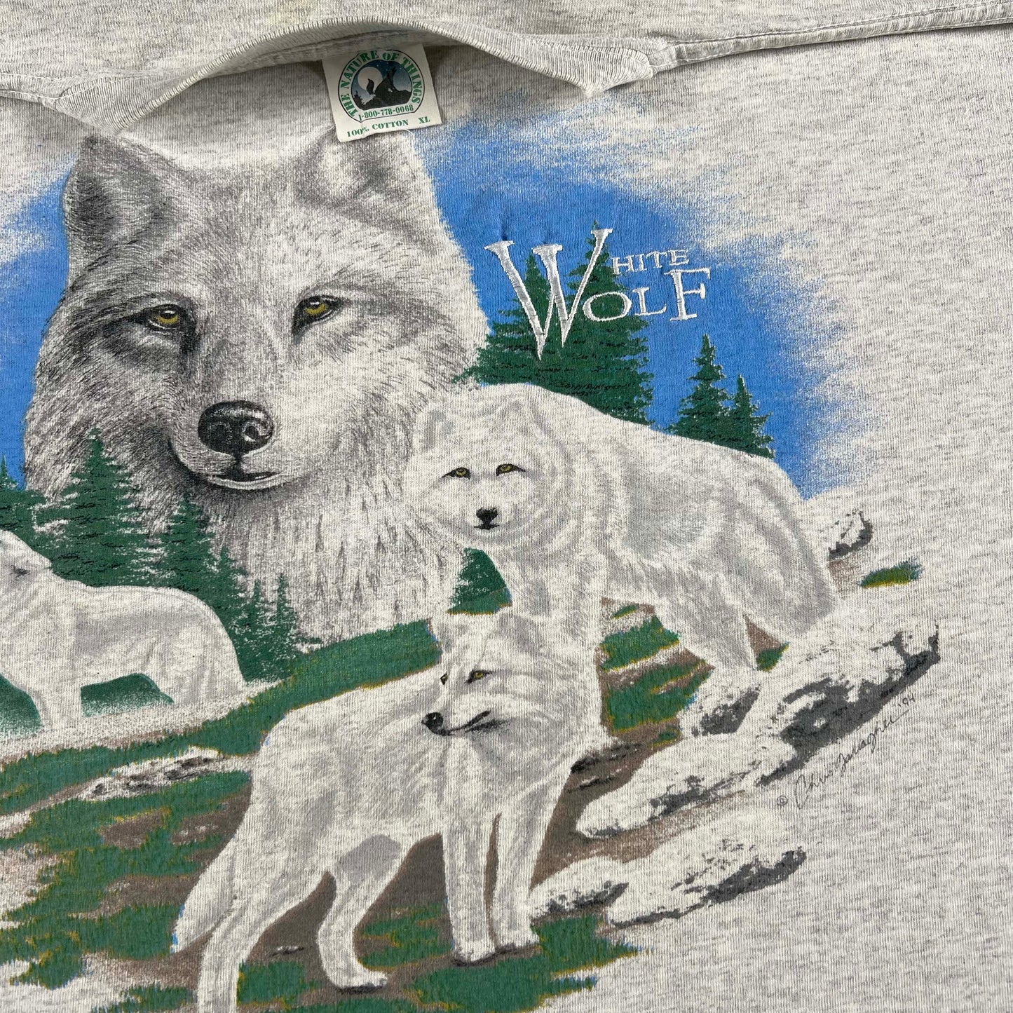 90s White Wolf Tee- XL