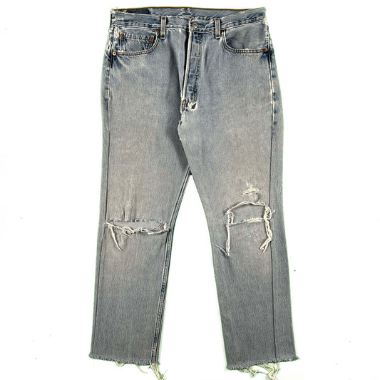 90s Levi's Thrashed Raw Hem 501 Denim- 32x27