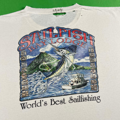00s Perfectly Worn 'World's Best Sailfishing' Long Sleeve Tee- XL