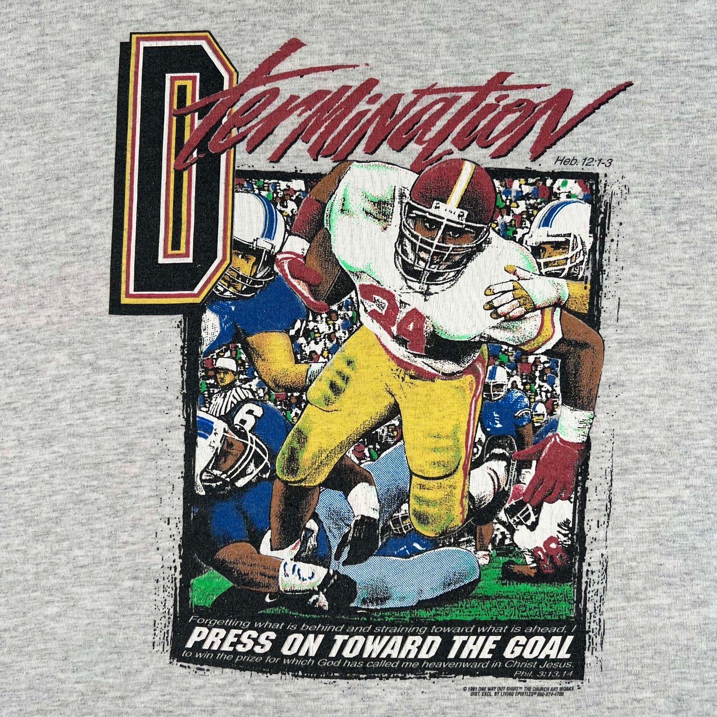 90s Determination Football Jesus Tee- XL