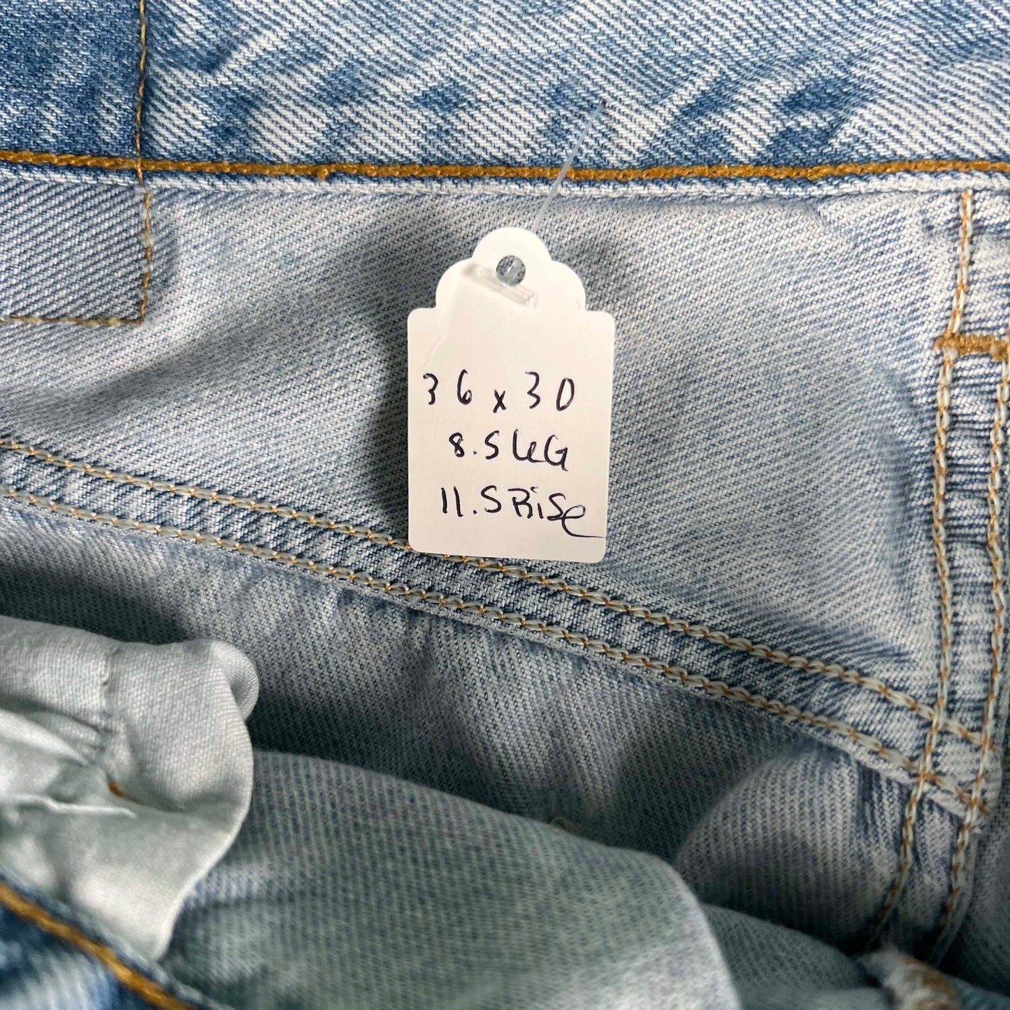 90s Levi's 501 Light Wash Repaired Denim- 36x30