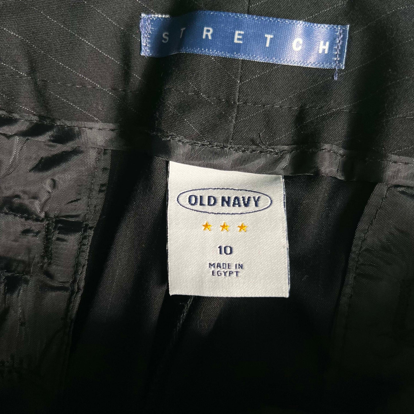 2005 Old Navy Black Pinstripe Charm Trousers- 34x31.5