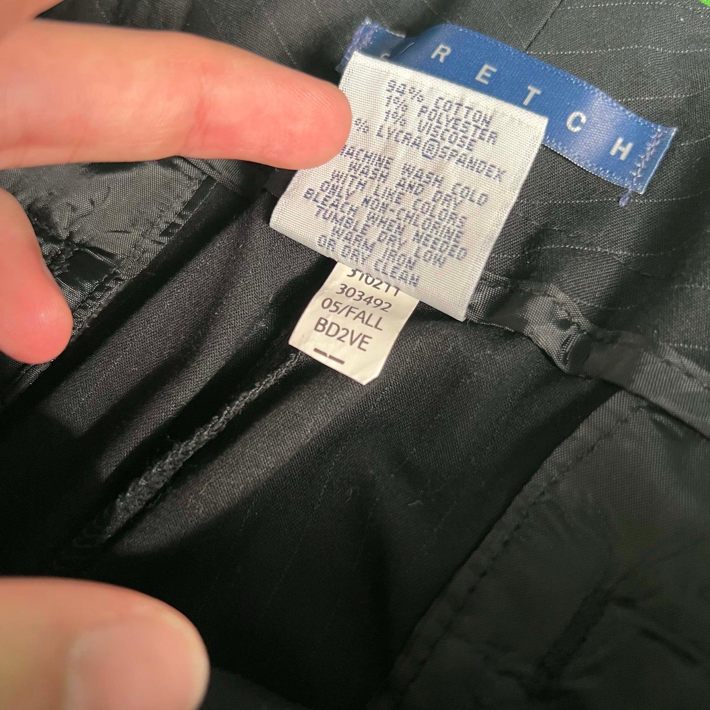 2005 Old Navy Black Pinstripe Charm Trousers- 34x31.5