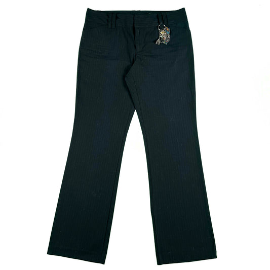 2005 Old Navy Black Pinstripe Charm Trousers- 34x31.5