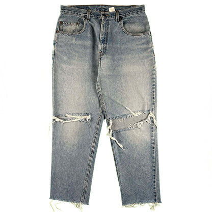 90s Distressed Raw Hem Levi's Light Wash Denim- 33x28