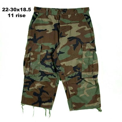 Vintage Chopped Baggy Army Camo Cargo Shorts- SELECT PAIR