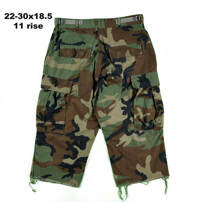 Vintage Chopped Baggy Army Camo Cargo Shorts- SELECT PAIR