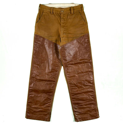 50s Canvas Leather Double Knee Hunting Pants- 29x29