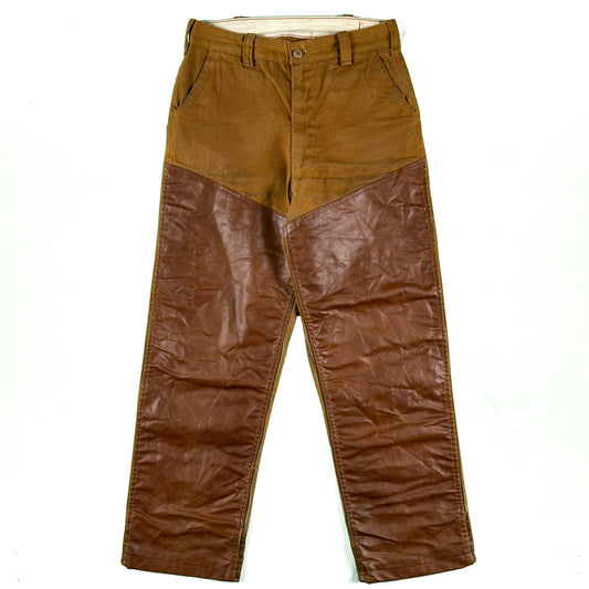 50s Canvas Leather Double Knee Hunting Pants- 29x29