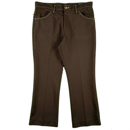 70s Farah Brown Contrast Stitch Trousers- 34x28