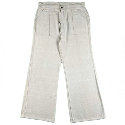 70s Flowy Linen Bell Bottoms- 30x28.5
