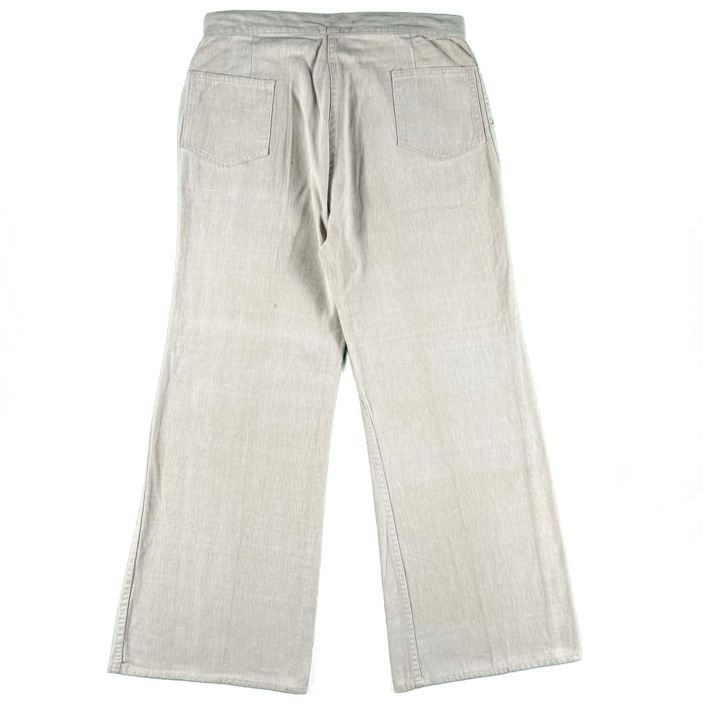 70s Flowy Linen Bell Bottoms- 30x28.5