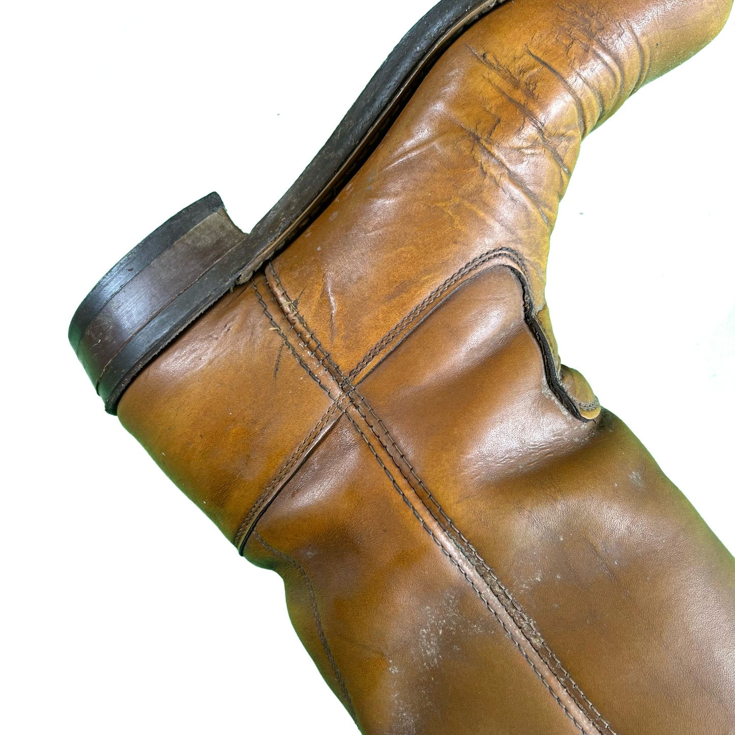 70s Dark Tan Cowboy Boots- 8 M's, 9.5 W's