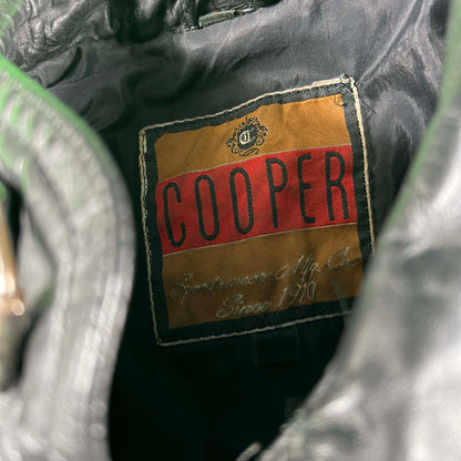 90s Black Leather A2 Style Bomber Jacket- L
