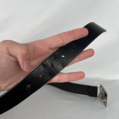 00s Gap Shiny Buckle Black Leather Belt- 32"-36"
