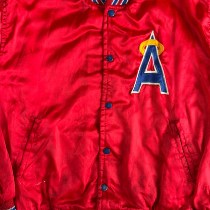 70s Boxy 'Angels' Satin Bomber Jacket- M