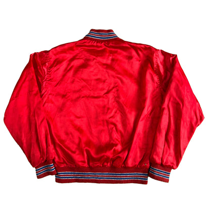 70s Boxy 'Angels' Satin Bomber Jacket- M