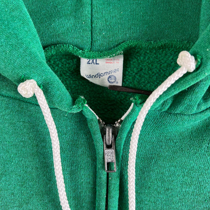 90s Faded Green Boxy Feed Co. Zip Up Hoodie- XL