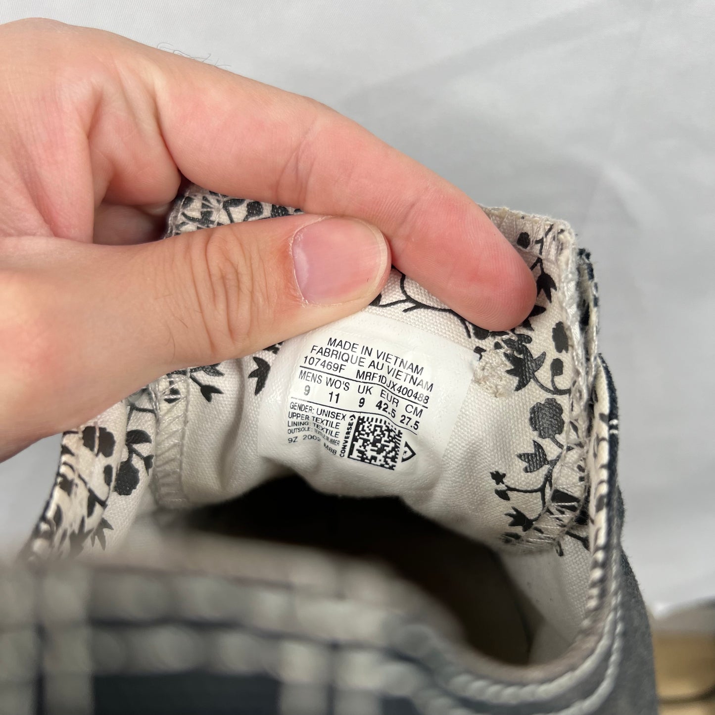 Faded Black Double Tongue Converse- M's 9, W's 10.5