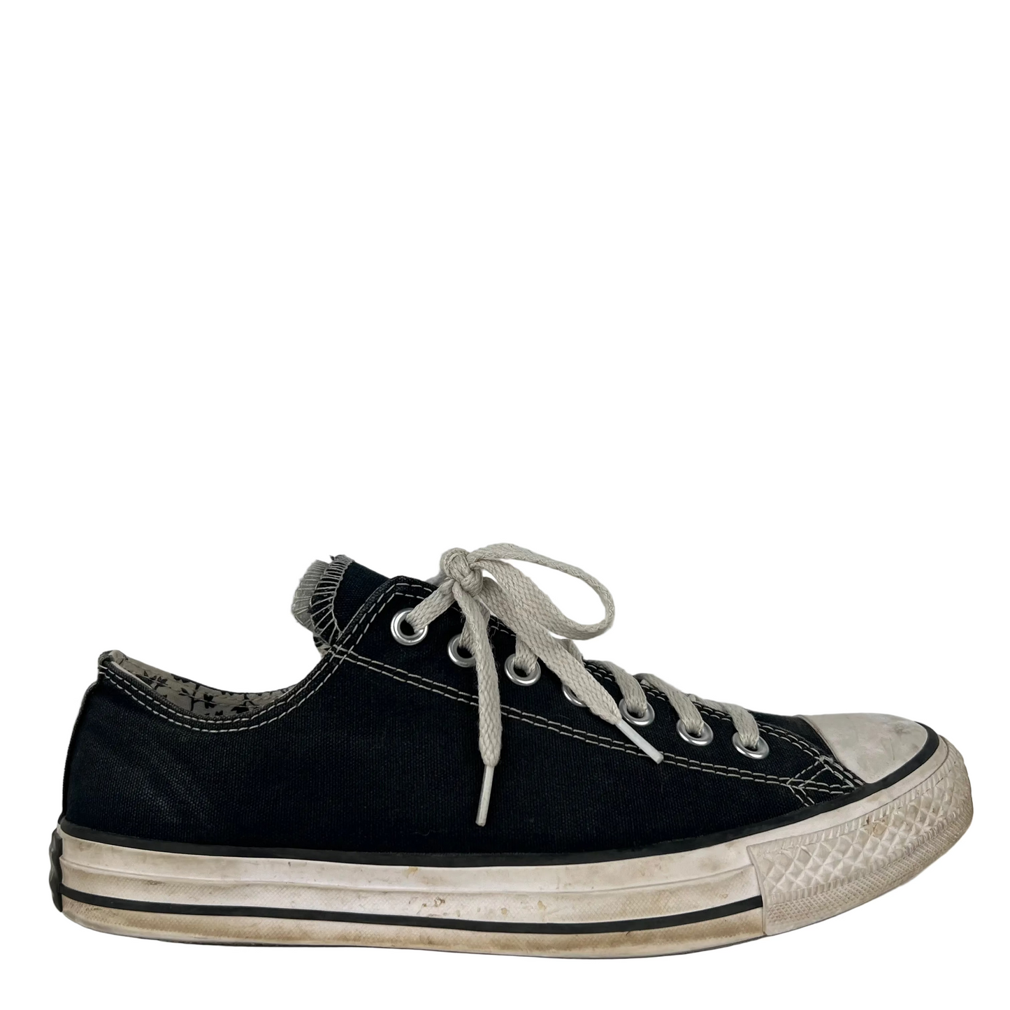 Faded Black Double Tongue Converse- M's 9, W's 10.5