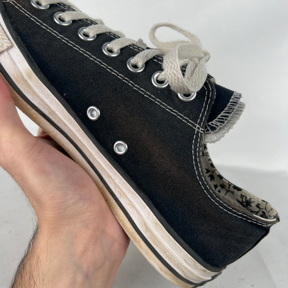 Faded Black Double Tongue Converse- M's 9, W's 10.5