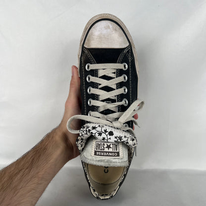 Faded Black Double Tongue Converse- M's 9, W's 10.5