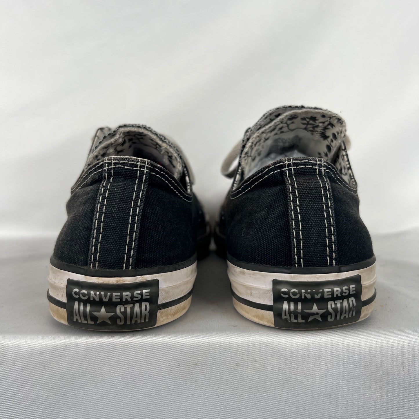 Faded Black Double Tongue Converse- M's 9, W's 10.5