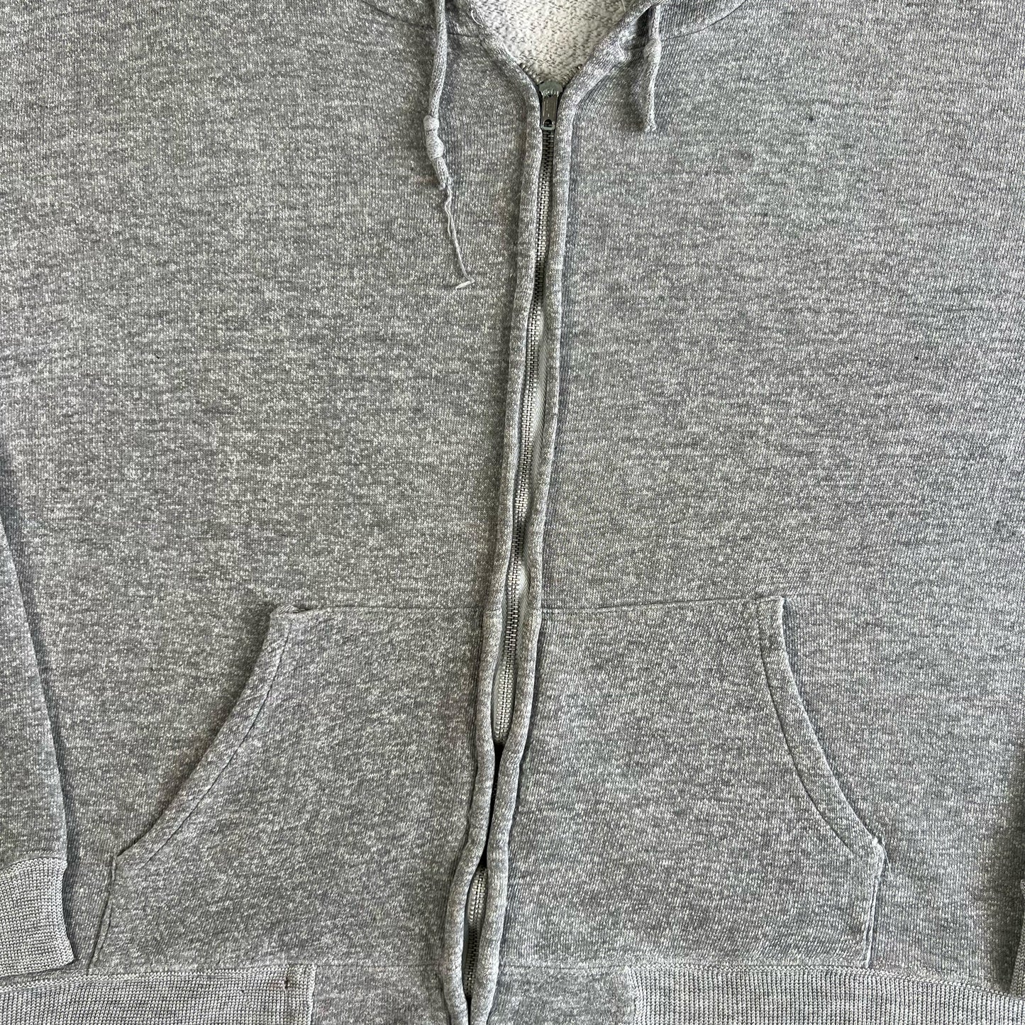 Vintage Blank Grey Zip Up Hoodie- M,L,XL,XXL
