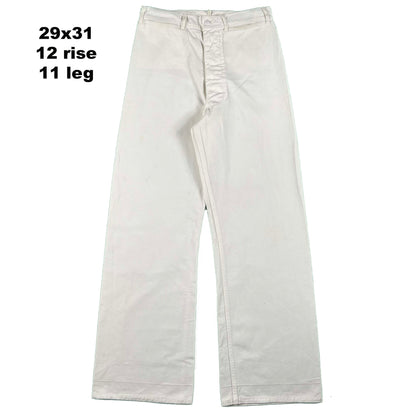 40s/50s White Cotton Sailor Pants- SELECT PAIR