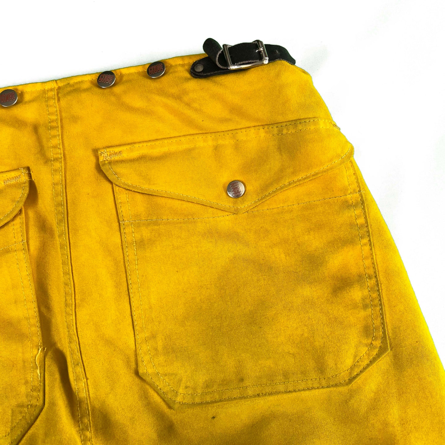 80s Yellow Firefighter Clasp Pants- 33-35x29