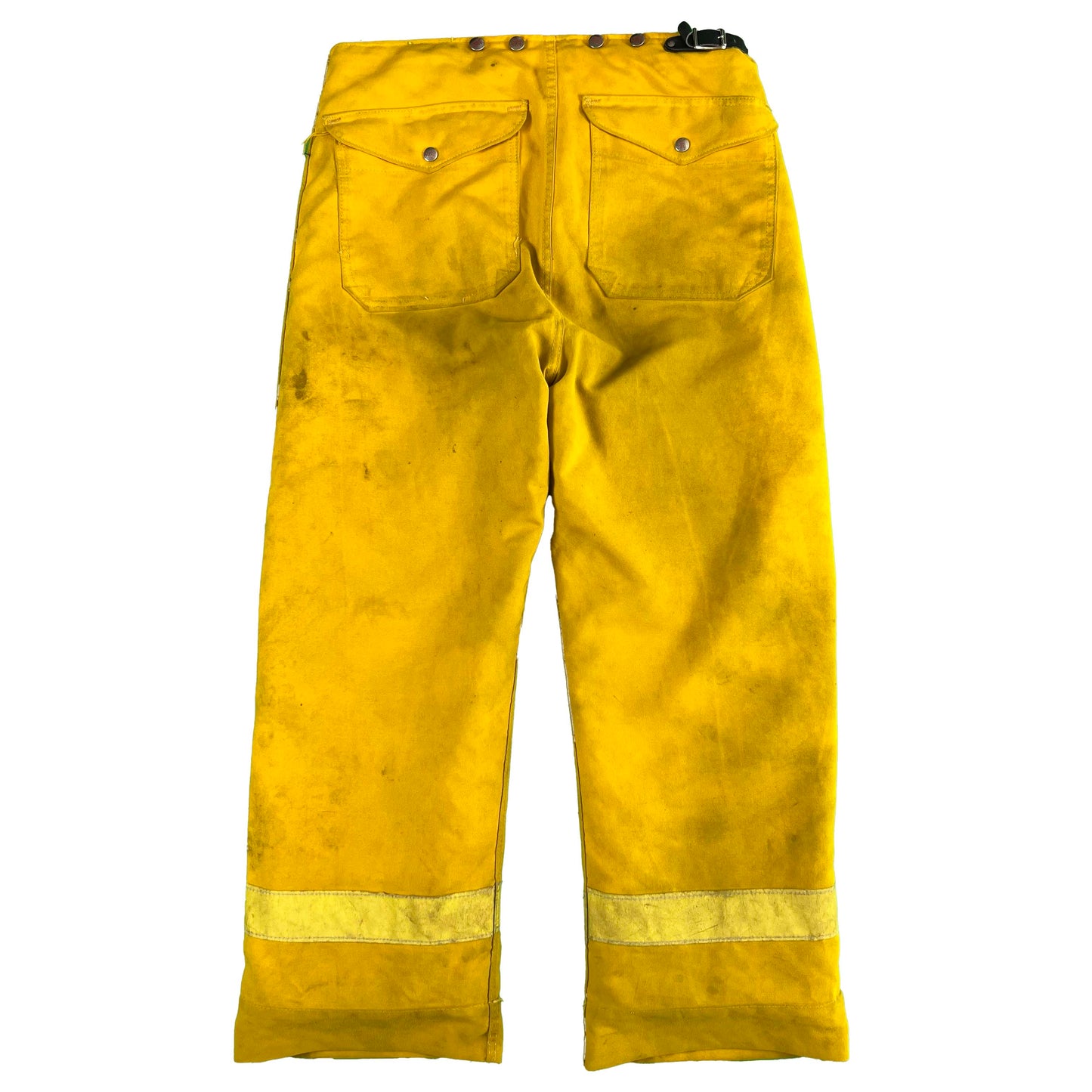 80s Yellow Firefighter Clasp Pants- 33-35x29