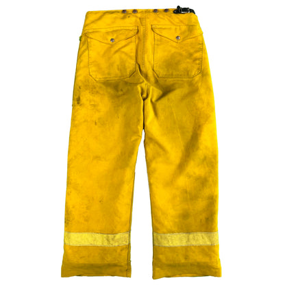 80s Yellow Firefighter Clasp Pants- 33-35x29