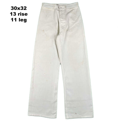 40s/50s White Cotton Sailor Pants- SELECT PAIR