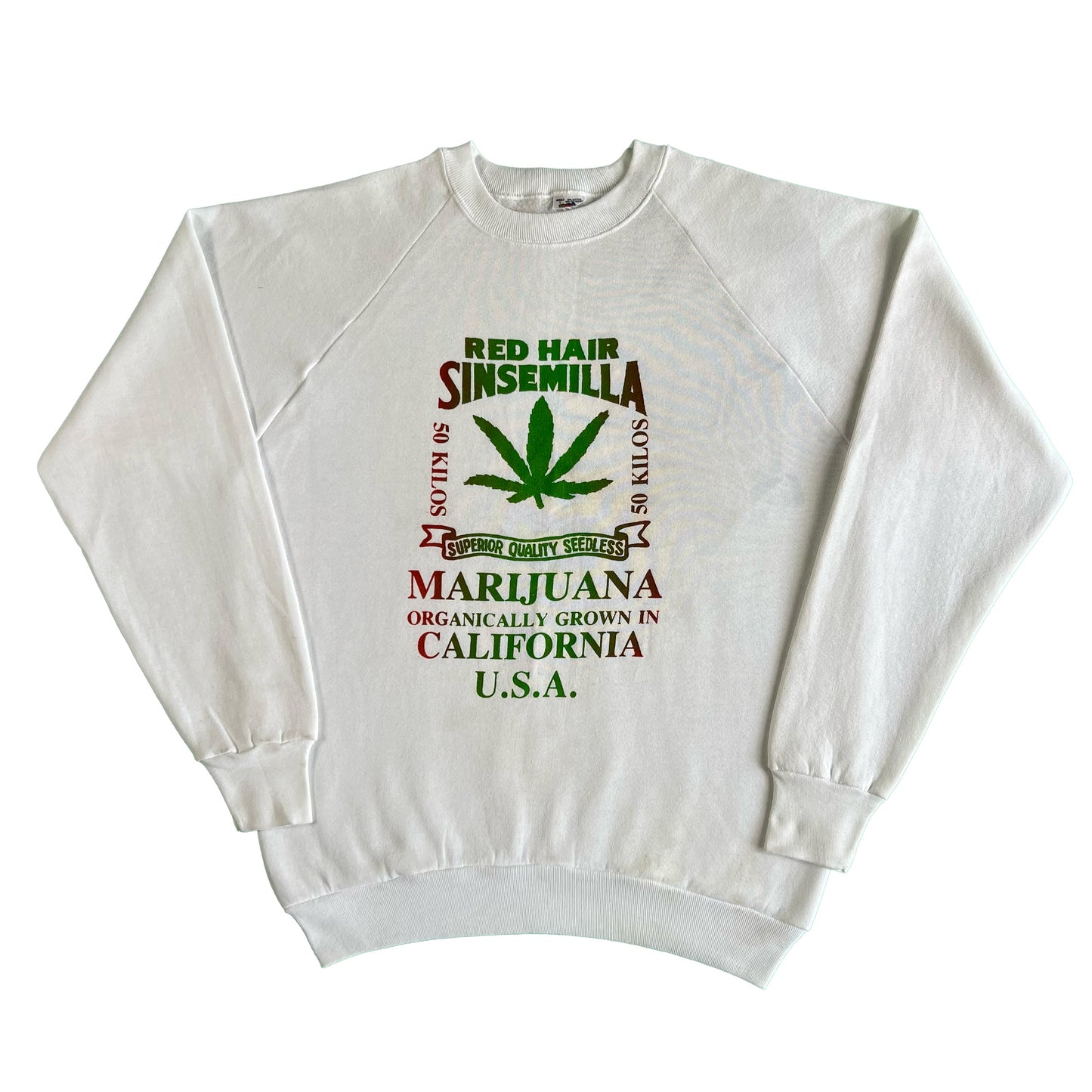 90s Cali Organically Grown Weed Sweatshirt- L