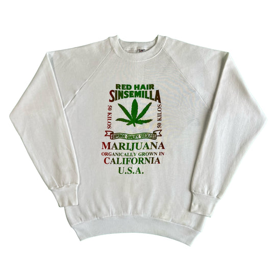 90s Cali Organically Grown Weed Sweatshirt- L