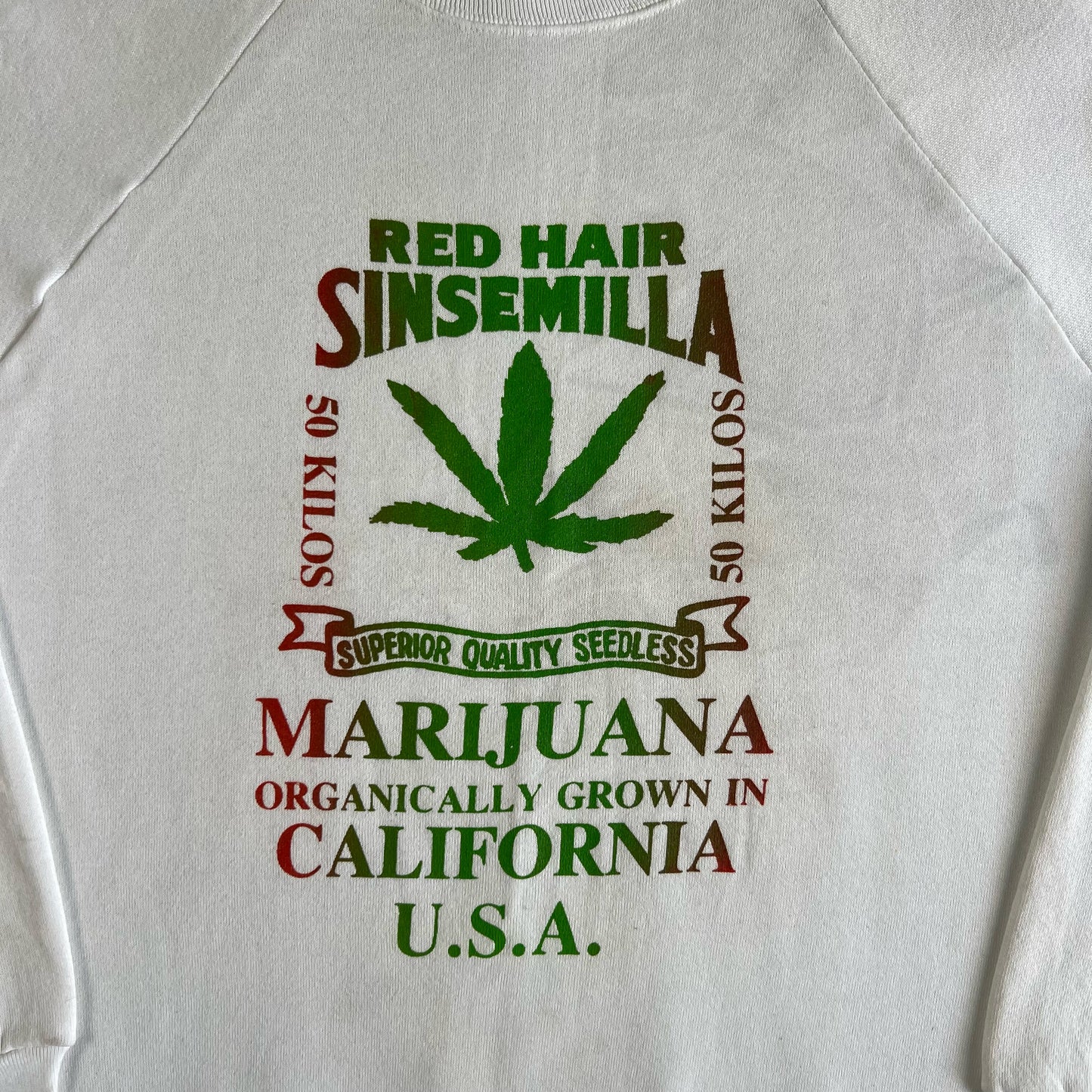 90s Cali Organically Grown Weed Sweatshirt- L