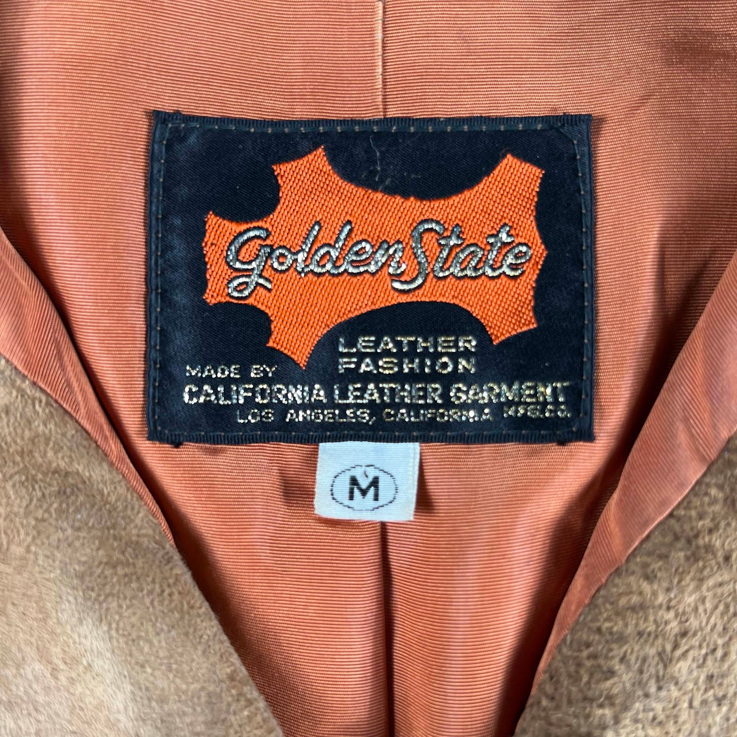 50s/60s 'Golden State' Tan Suede Leather Two Pocket Jacket- M