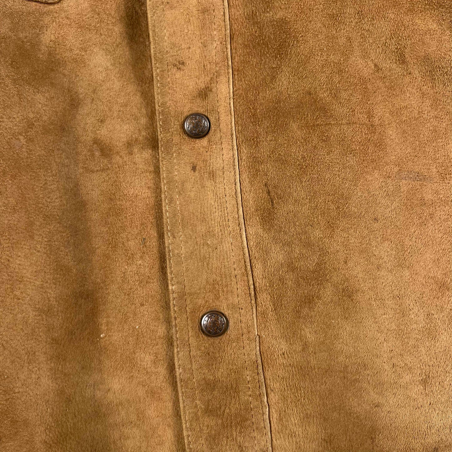 50s/60s 'Golden State' Tan Suede Leather Two Pocket Jacket- M