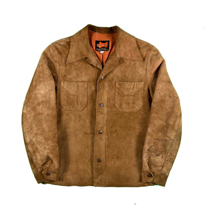 50s/60s 'Golden State' Tan Suede Leather Two Pocket Jacket- M