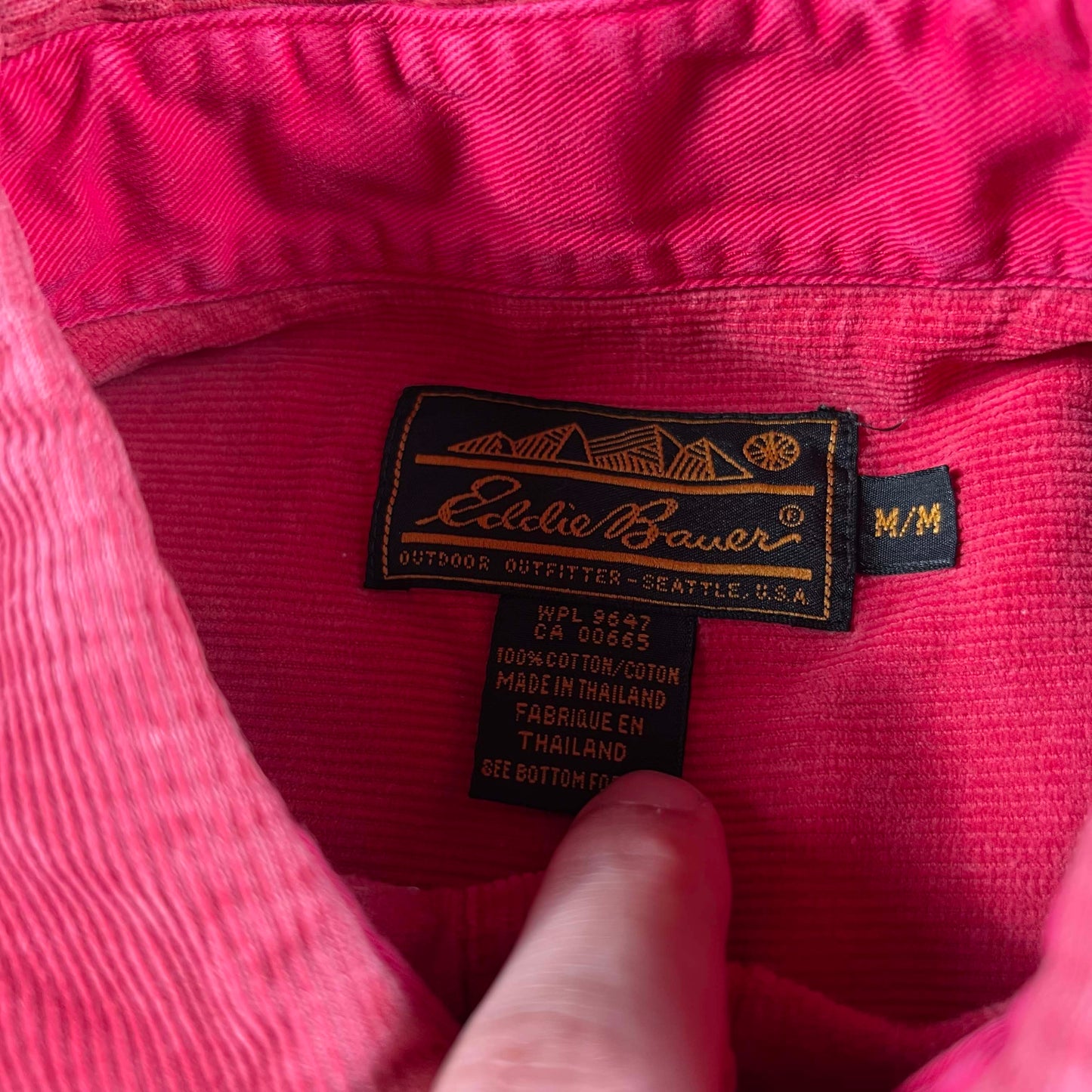 90s Faded Red Eddie Bauer Corduroy Shirt- M