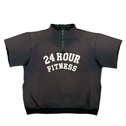 00s Sun Faded & Pinned 24 Hour Fitness Chopped Sweatshirt- XL