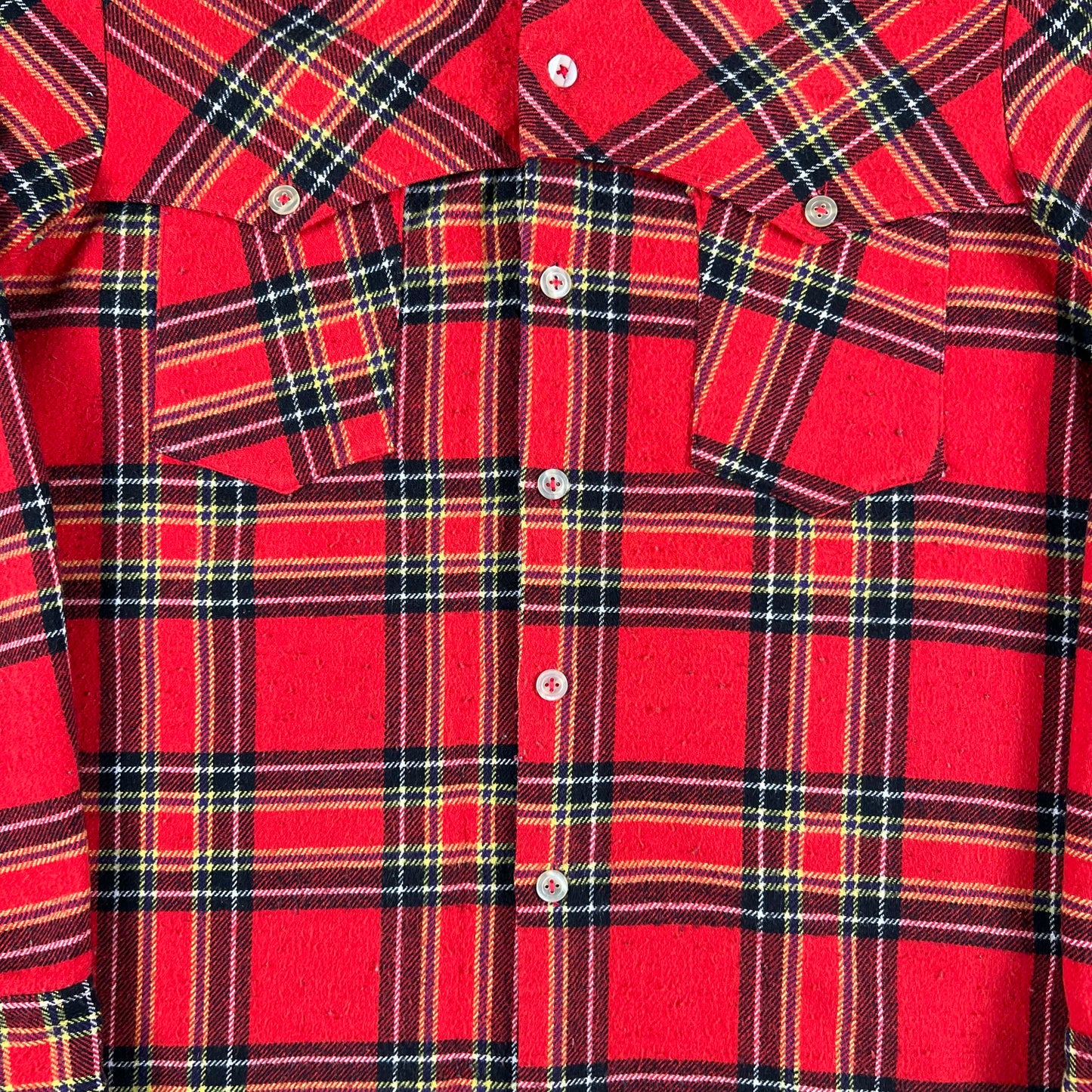 50s/60s Wool Cotton Flannel Shirt- M